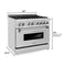 36 In. 4.6 Cu. Ft. Legacy Dual Fuel Range With Gas Cooktop And Electric Convection Oven In Stainless Steel With 6 Brass Burners