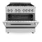 36 In. 4.6 Cu. Ft. Legacy Dual Fuel Range With Gas Cooktop And Electric Convection Oven In Stainless Steel With 6 Brass Burners