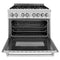 36 In. 4.6 Cu. Ft. Legacy Dual Fuel Range With Gas Cooktop And Electric Convection Oven In Stainless Steel With 6 Brass Burners