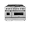 48 In. 6.0 Cu. Ft. Legacy Dual Fuel Range With Gas Cooktop And 2 Electric Ovens In Stainless Steel With Brass Burners