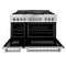 48 In. 6.0 Cu. Ft. Legacy Dual Fuel Range With Gas Cooktop And 2 Electric Ovens In Stainless Steel With Brass Burners