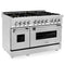 48 In. 6.0 Cu. Ft. Legacy Dual Fuel Range With Gas Cooktop And 2 Electric Ovens In Stainless Steel With Brass Burners