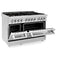 48 In. 6.0 Cu. Ft. Legacy Dual Fuel Range With Gas Cooktop And 2 Electric Ovens In Stainless Steel With Brass Burners