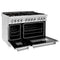 48 In. 6.0 Cu. Ft. Legacy Dual Fuel Range With Gas Cooktop And 2 Electric Ovens In Stainless Steel With Brass Burners