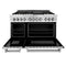 48 In. 6.0 Cu. Ft. Legacy Dual Fuel Range With Gas Cooktop And 2 Electric Ovens In Stainless Steel With Brass Burners