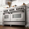 60 In. 7.4 Cu. Ft. Legacy Dual Fuel Range With Gas Cooktop And 2 Electric Convection Ovens In Stainless Steel With 8 Brass Burners