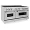 60 In. 7.4 Cu. Ft. Legacy Dual Fuel Range With Gas Cooktop And 2 Electric Convection Ovens In Stainless Steel With 8 Brass Burners