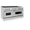 60 In. 7.4 Cu. Ft. Legacy Dual Fuel Range With Gas Cooktop And 2 Electric Convection Ovens In Stainless Steel With 8 Brass Burners