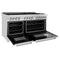 60 In. 7.4 Cu. Ft. Legacy Dual Fuel Range With Gas Cooktop And 2 Electric Convection Ovens In Stainless Steel With 8 Brass Burners