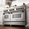 60 In. 7.4 Cu. Ft. Legacy Dual Fuel Range With Gas Cooktop And 2 Electric Convection Ovens In Stainless Steel With 8 Brass Burners