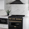 Autograph Edition 36 In. 4.6 Cu. Ft. Legacy Dual Fuel Range With 6 Burner Gas Cooktop And Electric Convection Oven In Black Stainless Steel And Champagne Bronze Accents