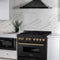Autograph Edition 36 In. 4.6 Cu. Ft. Legacy Dual Fuel Range With 6 Burner Gas Cooktop And Electric Convection Oven In Black Stainless Steel And Champagne Bronze Accents