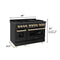 Autograph Edition 48 In. 6.0 Cu. Ft. Legacy Dual Fuel Range With 7 Burner Gas Cooktop And 2 Electric Ovens In Black Stainless Steel And Polished Gold Accents