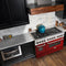 48 In. 6.0 Cu. Ft. Legacy Dual Fuel Range With 7 Burner Gas Cooktop And 2 Electric Ovens In Stainless Steel And Red Gloss Doors