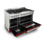 48 In. 6.0 Cu. Ft. Legacy Dual Fuel Range With 7 Burner Gas Cooktop And 2 Electric Ovens In Stainless Steel And Red Gloss Doors