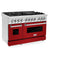 48 In. 6.0 Cu. Ft. Legacy Dual Fuel Range With 7 Burner Gas Cooktop And 2 Electric Ovens In Stainless Steel And Red Gloss Doors