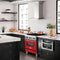 30 In. 4.0 Cu. Ft. Legacy Dual Fuel Range With 4 Burner Gas Cooktop And Electric Convection Oven In Stainless Steel And Red Matte Door