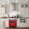 30 In. 4.0 Cu. Ft. Legacy Dual Fuel Range With 4 Burner Gas Cooktop And Electric Convection Oven In Stainless Steel And Red Matte Door