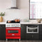 30 In. 4.0 Cu. Ft. Legacy Dual Fuel Range With 4 Burner Gas Cooktop And Electric Convection Oven In Stainless Steel And Red Matte Door