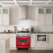 30 In. 4.0 Cu. Ft. Legacy Dual Fuel Range With 4 Burner Gas Cooktop And Electric Convection Oven In Stainless Steel And Red Matte Door