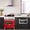 30 In. 4.0 Cu. Ft. Legacy Dual Fuel Range With 4 Burner Gas Cooktop And Electric Convection Oven In Stainless Steel And Red Matte Door