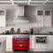 36 In. 4.6 Cu. Ft. Legacy Dual Fuel Range With 6 Burner Gas Cooktop And Electric Convection Oven In Stainless Steel And Red Matte Door