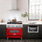 36 In. 4.6 Cu. Ft. Legacy Dual Fuel Range With 6 Burner Gas Cooktop And Electric Convection Oven In Stainless Steel And Red Matte Door
