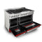 48 In. 6.0 Cu. Ft. Legacy Dual Fuel Range With 7 Burner Gas Cooktop And 2 Electric Ovens In Stainless Steel And Red Matte Doors