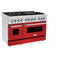 48 In. 6.0 Cu. Ft. Legacy Dual Fuel Range With 7 Burner Gas Cooktop And 2 Electric Ovens In Stainless Steel And Red Matte Doors