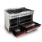 48 In. 6.0 Cu. Ft. Legacy Dual Fuel Range With 7 Burner Gas Cooktop And 2 Electric Ovens In Stainless Steel And Red Matte Doors