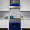 30 In. 4.0 Cu. Ft. Legacy Dual Fuel Range With 4 Burner Gas Cooktop And Electric Convection Oven In Satin Stainless Steel And Blue Gloss Door