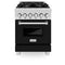24 In. 2.8 Cu. Ft. Legacy Dual Fuel Range With 4 Burner Gas Cooktop And Electric Convection Oven In Satin Stainless Steel And Black Matte Door