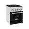 24 In. 2.8 Cu. Ft. Legacy Dual Fuel Range With 4 Burner Gas Cooktop And Electric Convection Oven In Satin Stainless Steel And Black Matte Door