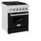 24 In. 2.8 Cu. Ft. Legacy Dual Fuel Range With 4 Burner Gas Cooktop And Electric Convection Oven In Satin Stainless Steel And Black Matte Door