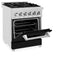 24 In. 2.8 Cu. Ft. Legacy Dual Fuel Range With 4 Burner Gas Cooktop And Electric Convection Oven In Satin Stainless Steel And Black Matte Door