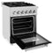 24 In. 2.8 Cu. Ft. Legacy Dual Fuel Range With 4 Burner Gas Cooktop And Electric Convection Oven In Satin Stainless Steel And Black Matte Door