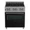 30 In. 4.0 Cu. Ft. Legacy Dual Fuel Range With 4 Burner Gas Cooktop And Electric Convection Oven In Satin Stainless Steel And Black Matte Door