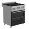 30 In. 4.0 Cu. Ft. Legacy Dual Fuel Range With 4 Burner Gas Cooktop And Electric Convection Oven In Satin Stainless Steel And Black Matte Door