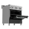 30 In. 4.0 Cu. Ft. Legacy Dual Fuel Range With 4 Burner Gas Cooktop And Electric Convection Oven In Satin Stainless Steel And Black Matte Door