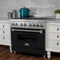 30 In. 4.0 Cu. Ft. Legacy Dual Fuel Range With 4 Burner Gas Cooktop And Electric Convection Oven In Satin Stainless Steel And Black Matte Door