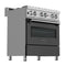30 In. 4.0 Cu. Ft. Legacy Dual Fuel Range With 4 Burner Gas Cooktop And Electric Convection Oven In Satin Stainless Steel And Black Matte Door