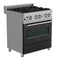 30 In. 4.0 Cu. Ft. Legacy Dual Fuel Range With 4 Burner Gas Cooktop And Electric Convection Oven In Satin Stainless Steel And Black Matte Door