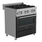 30 In. 4.0 Cu. Ft. Legacy Dual Fuel Range With 4 Burner Gas Cooktop And Electric Convection Oven In Satin Stainless Steel And Black Matte Door