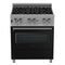 30 In. 4.0 Cu. Ft. Legacy Dual Fuel Range With 4 Burner Gas Cooktop And Electric Convection Oven In Satin Stainless Steel And Black Matte Door