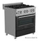 30 In. 4.0 Cu. Ft. Legacy Dual Fuel Range With 4 Burner Gas Cooktop And Electric Convection Oven In Satin Stainless Steel And Black Matte Door