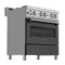 30 In. 4.0 Cu. Ft. Legacy Dual Fuel Range With 4 Burner Gas Cooktop And Electric Convection Oven In Satin Stainless Steel And Black Matte Door