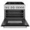 36 In. 4.6 Cu. Ft. Legacy Dual Fuel Range With 6 Burner Gas Cooktop And Electric Convection Oven In Satin Stainless Steel And Black Matte Door