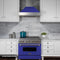 30 In. 4.0 Cu. Ft. Legacy Dual Fuel Range With 4 Burner Gas Cooktop And Electric Convection Oven In Satin Stainless Steel And Blue Matte Door