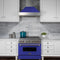 30 In. 4.0 Cu. Ft. Legacy Dual Fuel Range With 4 Burner Gas Cooktop And Electric Convection Oven In Satin Stainless Steel And Blue Matte Door