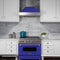 30 In. 4.0 Cu. Ft. Legacy Dual Fuel Range With 4 Burner Gas Cooktop And Electric Convection Oven In Satin Stainless Steel And Blue Matte Door